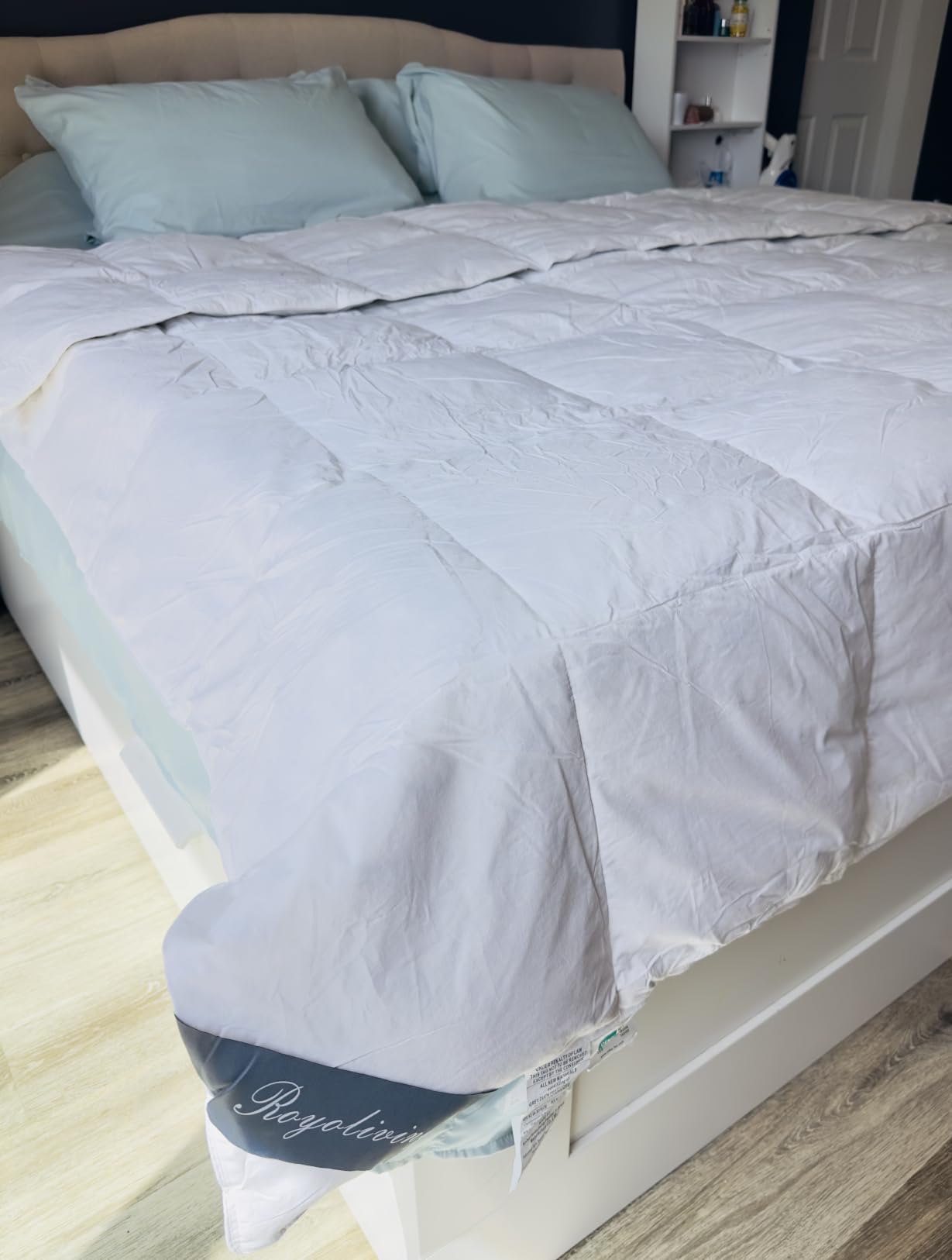 Premium Feathers Down Comforter Queen Size All Season White Duvet Insert customer photo 1