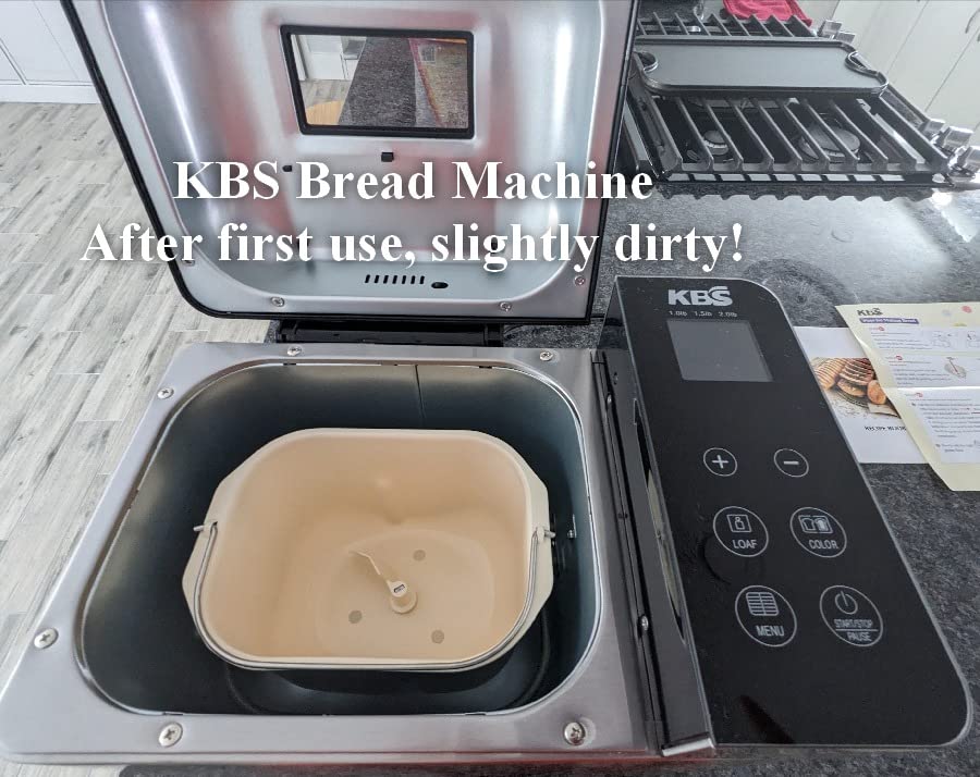 KBS Blue Bread Maker, 2.2LB Smart Bread Machine with Healthy Ceramic Pan, Touchscreen, Auto Nut Dispenser, 17 Automatic Programs, Gluten Free, Sourdough, Dough, Yogurt&Jam, 15H Timer, Stainless Steel customer photo 2