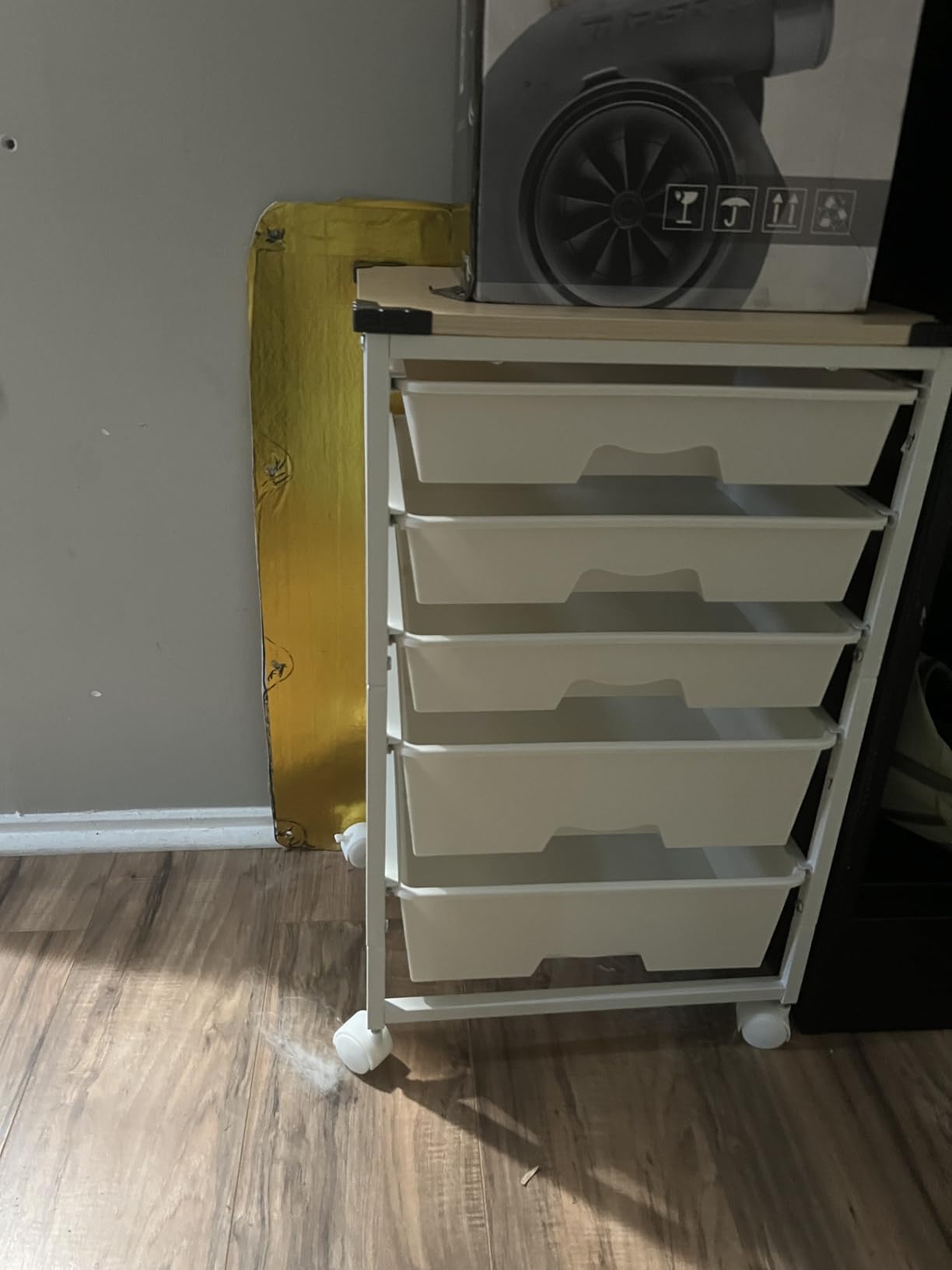 SUNALLY Rolling Carts with 5 Drawers, Storage Drawer Carts for Craft, Green customer photo 1