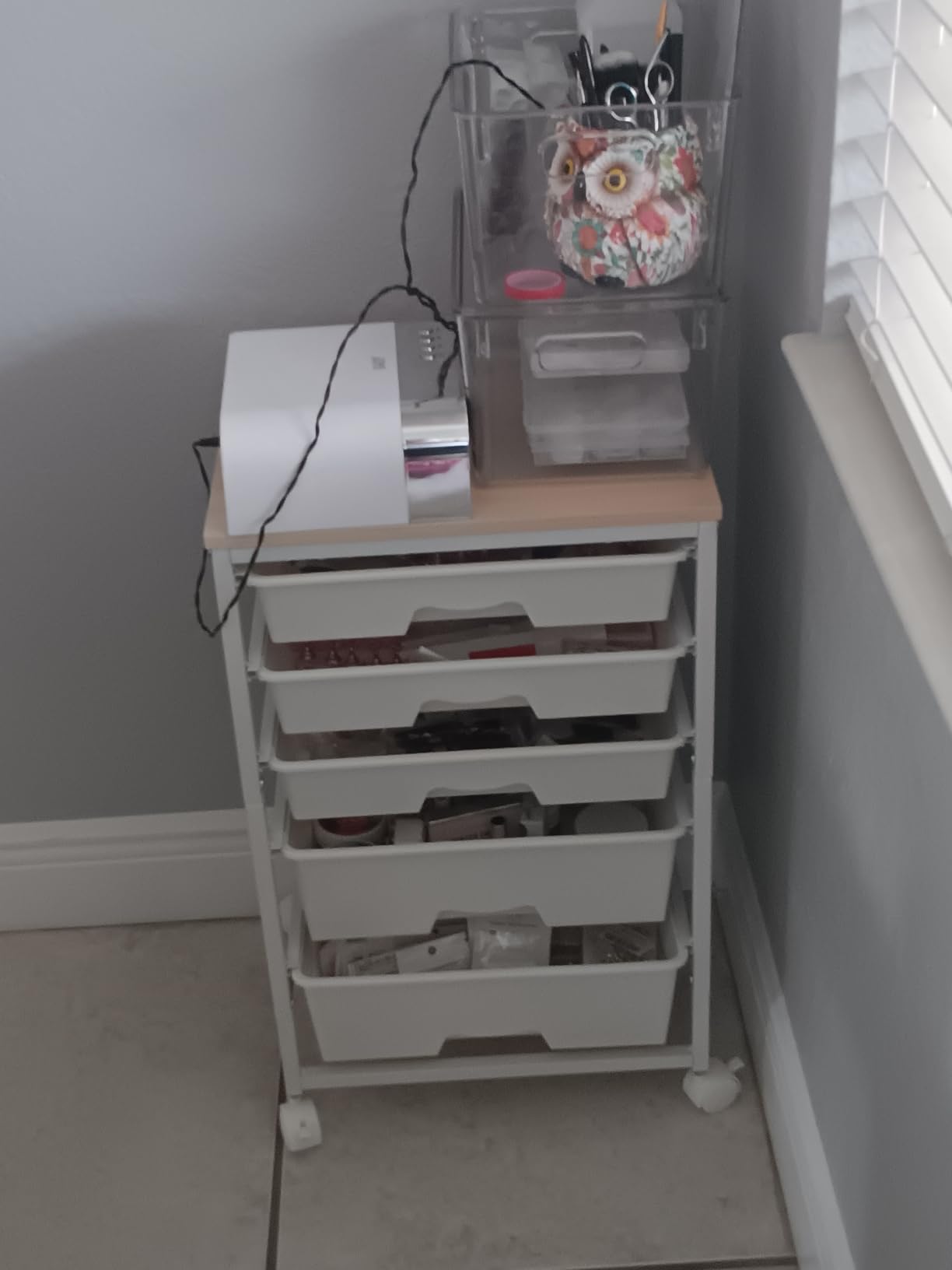 SUNALLY Rolling Carts with 5 Drawers, Storage Drawer Carts for Craft, Green customer photo 2