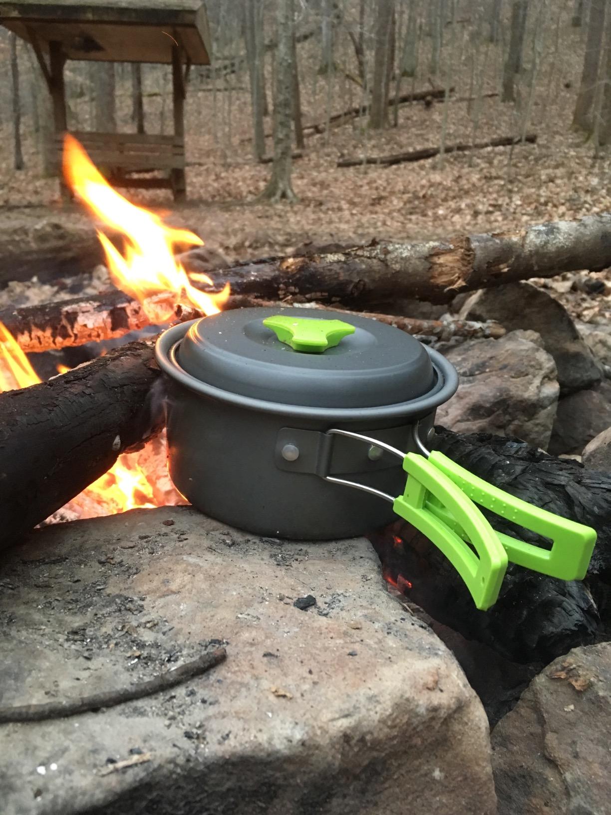 MalloMe Camping Cookware Mess Kit for Backpacking Gear – Camping Cooking Set - Camping Pots and Pans Set - Backpacking Stove/Portable Stove Compatible - Camp Kitchen Equipment Accessories Pot customer photo 2