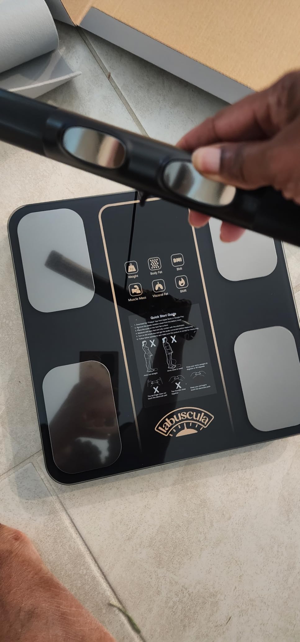 Body Composition Scale with Handle, 8-Electrode Smart Scale | Digital Bathroom Scale for Body Weight with BMI, Body Fat, Muscle Mass, 50+ Metrics, Dual-Frequency BIA, Bluetooth App Sync customer photo 2