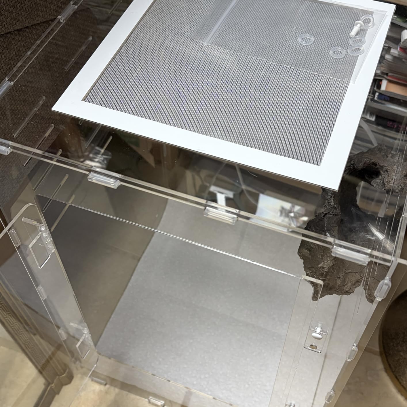 12x12x18 Black PVC Reptile Enclosure, Front Opening Tank with Screen Top customer photo 2