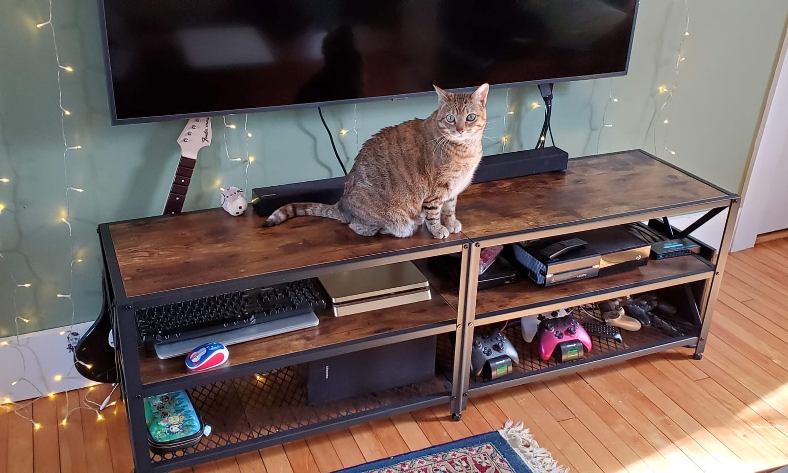 VASAGLE 70 Inch TV Stand, Mid Century Entertainment Center with Storage customer photo 2