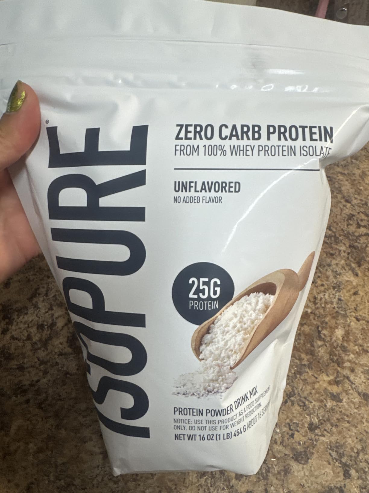 Isopure Zero Carb Whey Isolate Protein Powder, Unflavored 1 LB customer photo 1