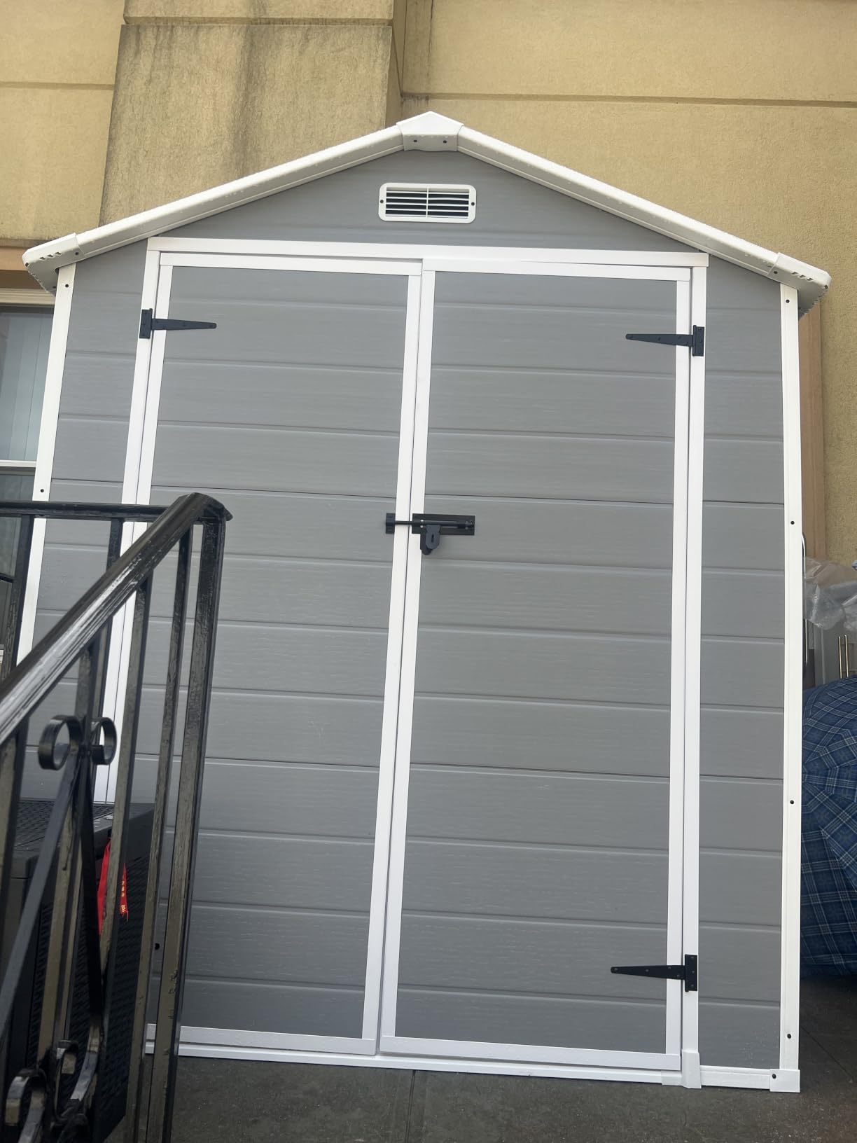 Patiowell 6x4 FT Resin Outdoor Storage Shed with Floor, Light Gray customer photo 1