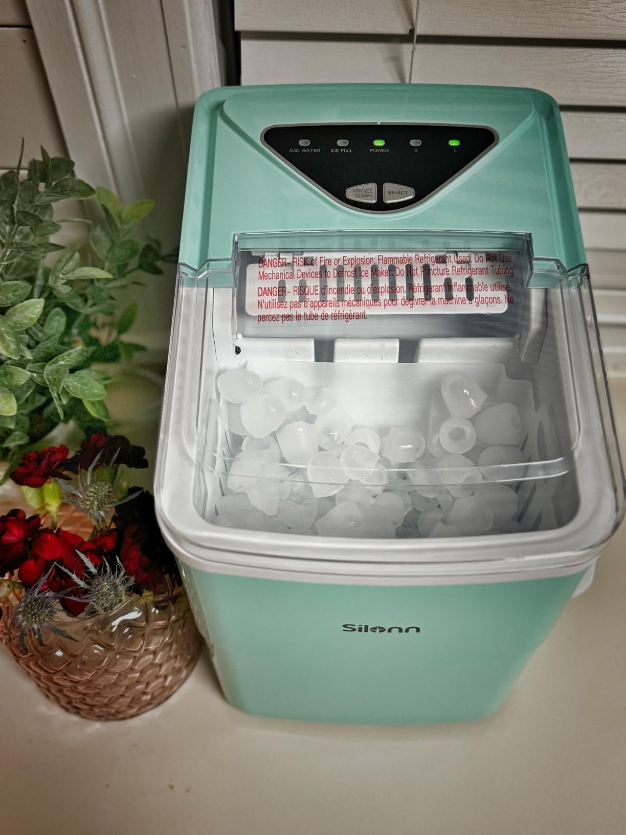 Silonn Countertop Ice Maker, Ice Makers Countertop with 2.5L Expandable Ice Basket & 1.8L Water Tank, 26Lbs/24H, 9 Bullet Ice in 6 Mins, Self-Cleaning, 2 Ice Sizes for Home Kitchen customer photo 2