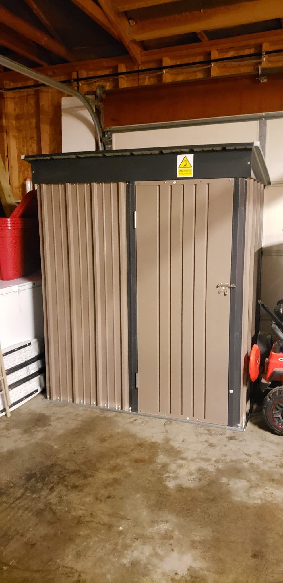 UDPATIO Storage Shed 8 x 10 FT, Resin Sheds & Outdoor Storage with Floor Large Clearance Outdoors Plastic Garden Tool Shed Tuff Outside Cottage Shed with Lockable Door for Bike, Garbage Gray White customer photo 1