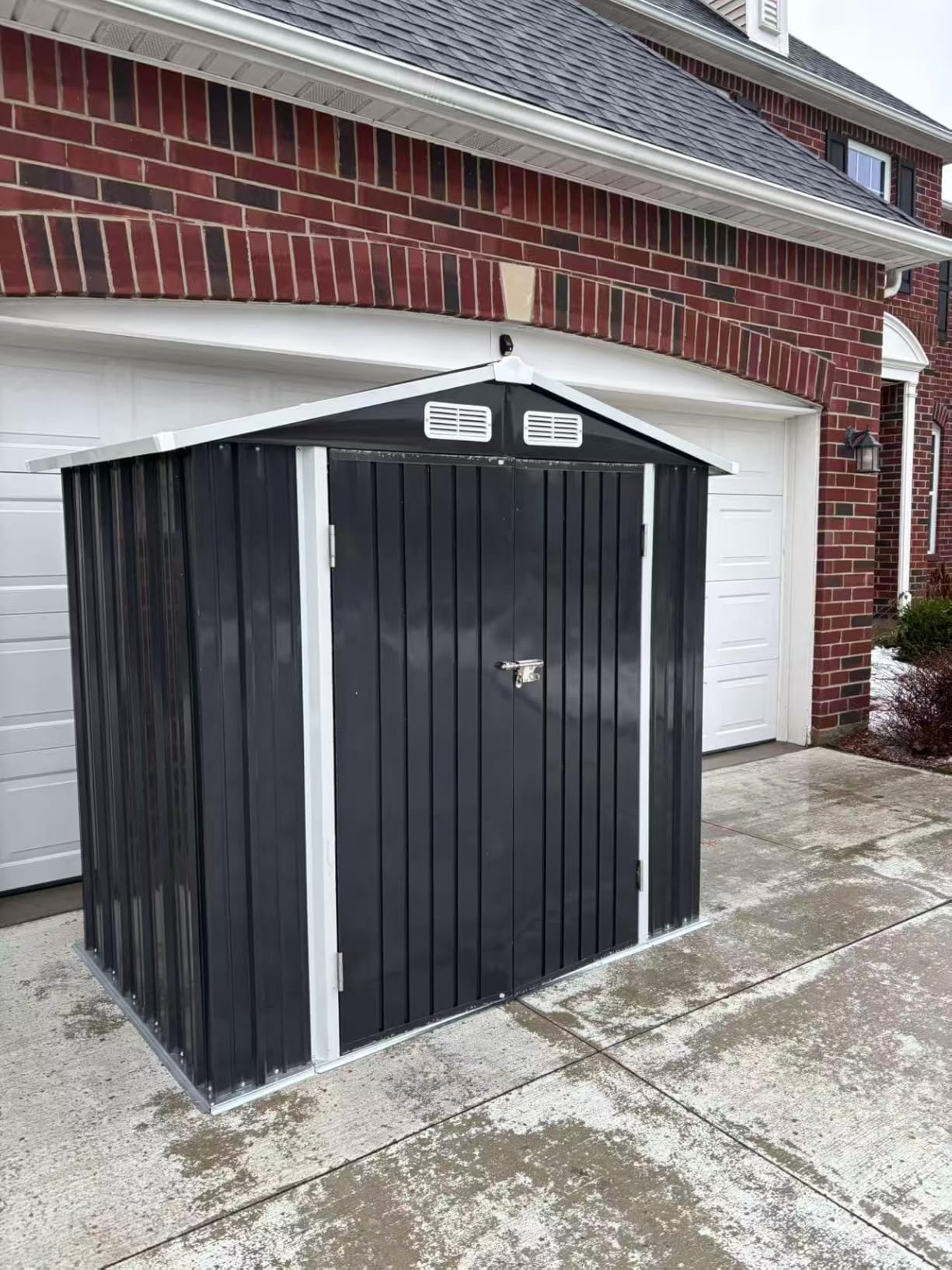 6x4FT Outdoor Storage Shed with Floor Black customer photo 2