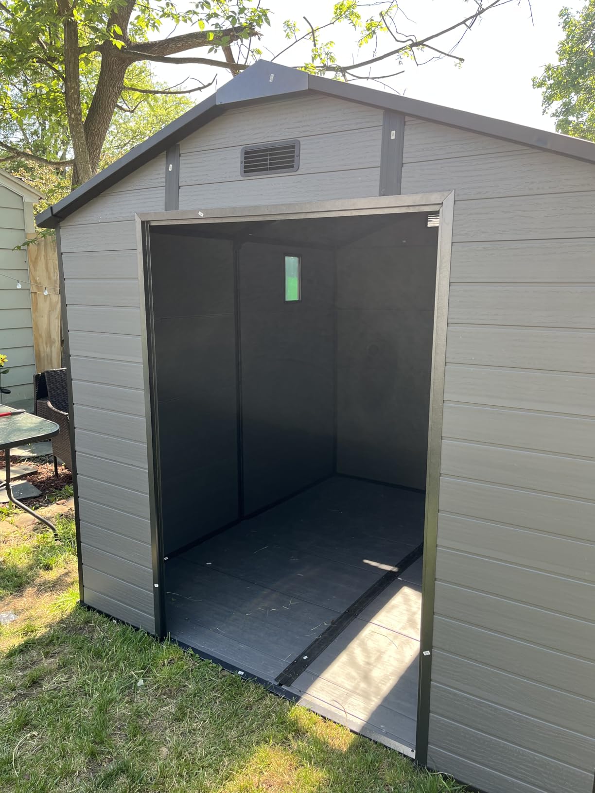 Quictent 6x4FT Resin Storage Shed with Floor, Plastic Shed(Base 5.6X3.7FT) customer photo 2