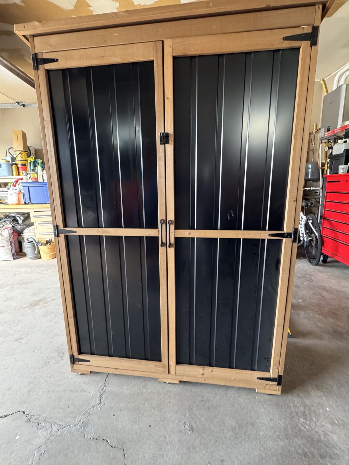 Potting Bench with Storage & Wheels, Mobile Outdoor Cabinet for Garden customer photo 1