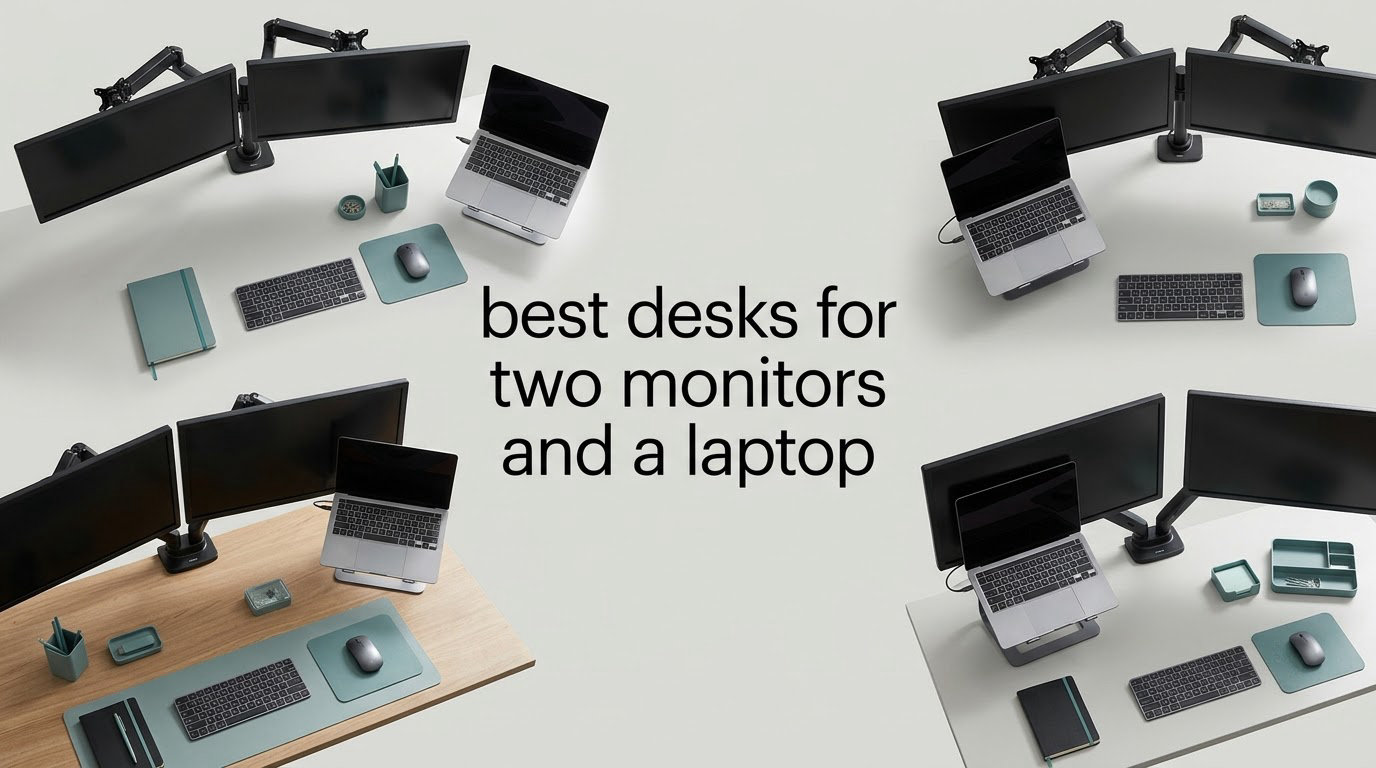 best desks for two monitors and a laptop