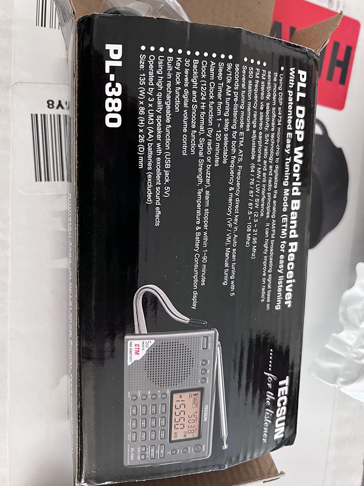 TECSUN PL-380 DSP FM Stereo. MW. SW. LW. World Band PLL Radio Receiver, LCD Display, ETM Function Added customer photo 2