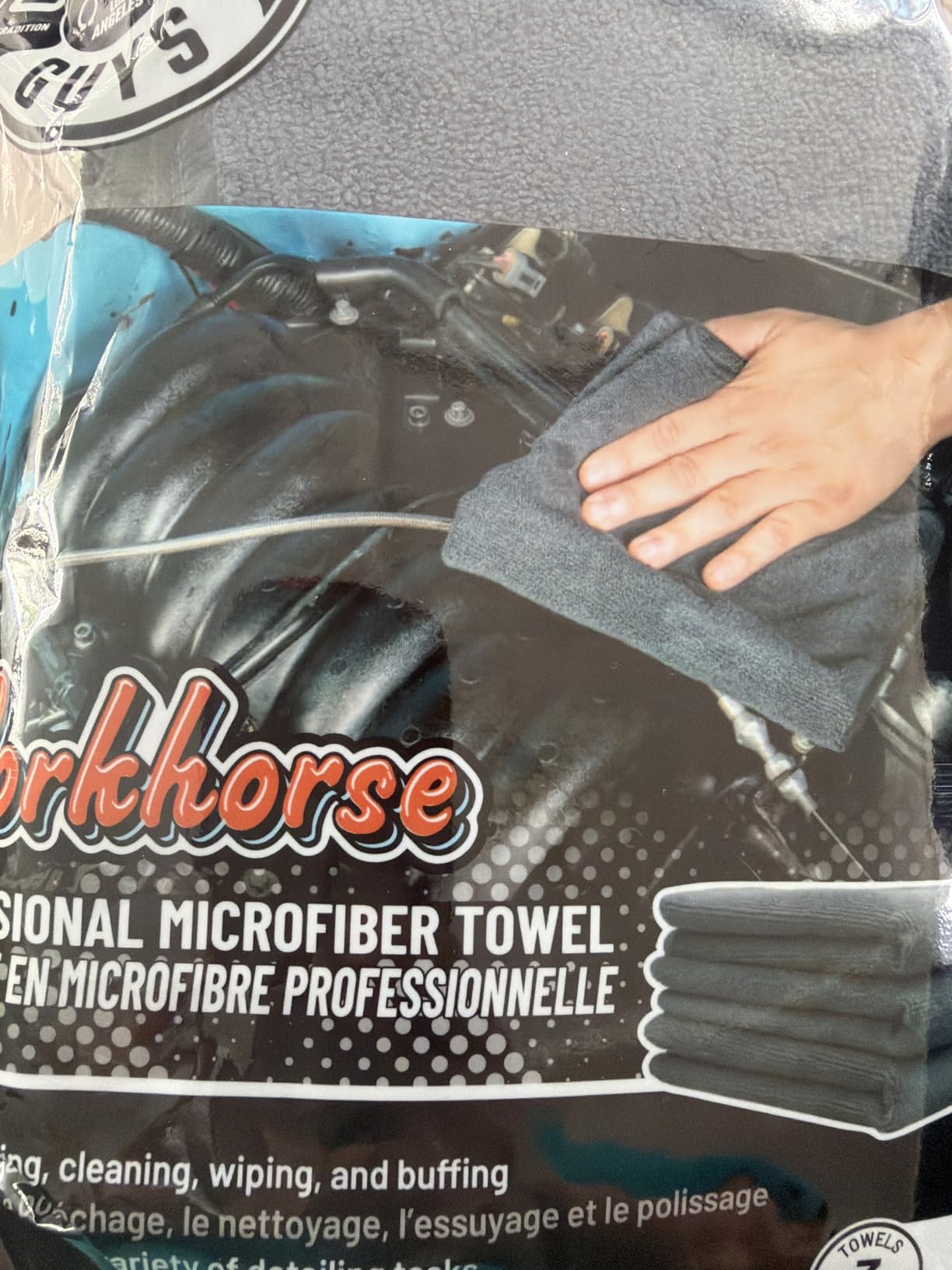 Chemical Guys MIC35306 Workhorse Professional Grade Microfiber Towel, Black (16 in. x 16 in.) (Pack of 6) customer photo 2