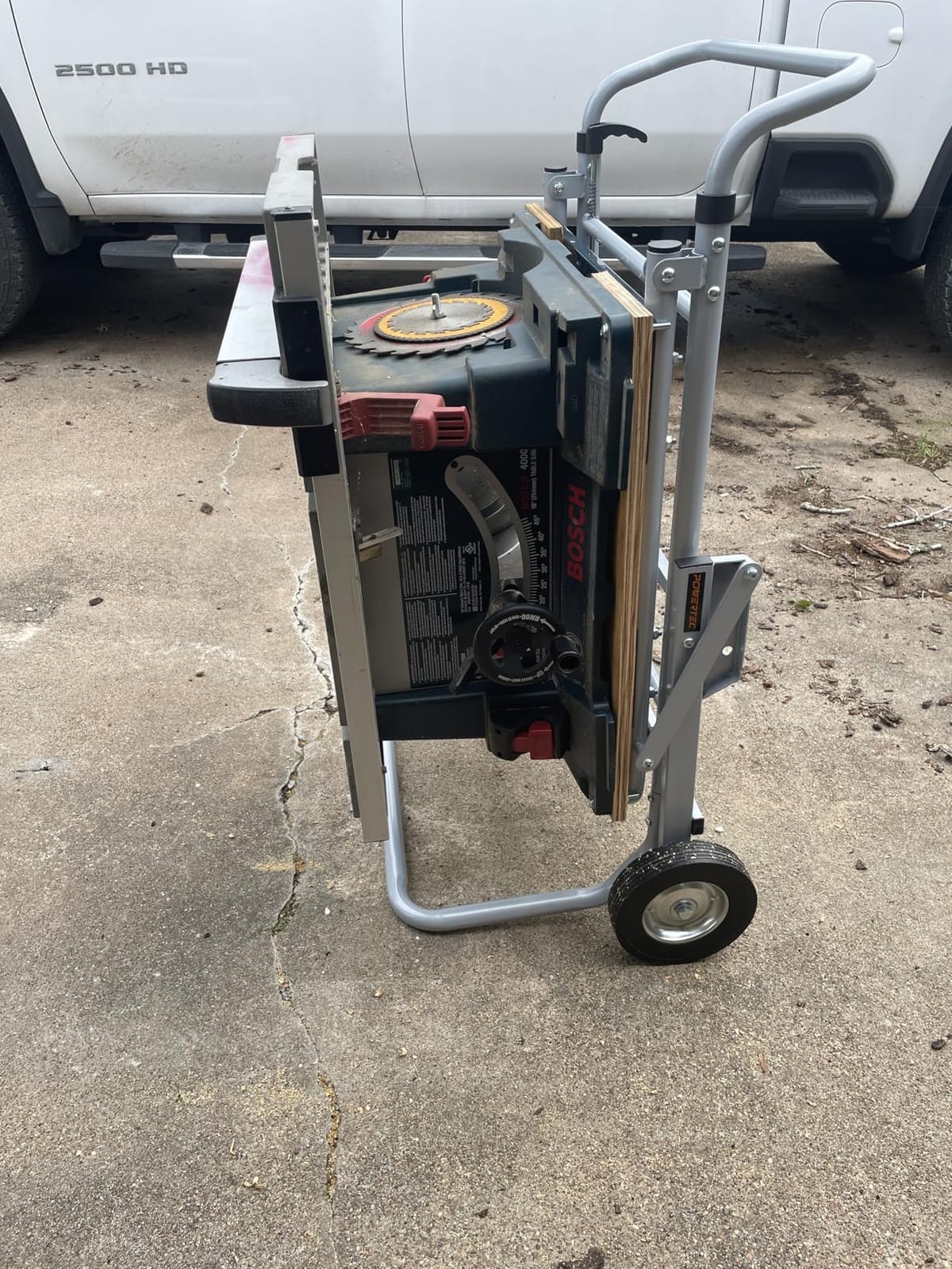 POWERTEC Table Saw Stand with Wheels, Portable Stand w/ 330Lbs Load Capacity, Foldable Design for Easy Storage in Garage, Compatible with Dewalt Table Saw (MT4009) customer photo 2