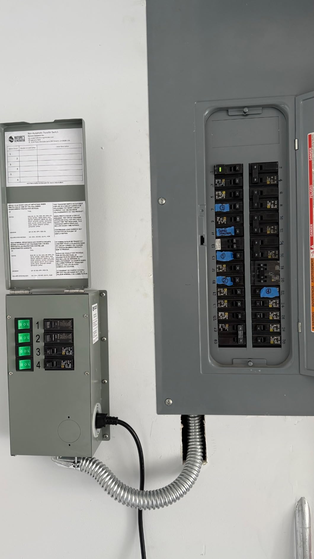 Nature's Generator Manual Transfer Switch Kit 15A 4 Circuits Indoor customer photo 2