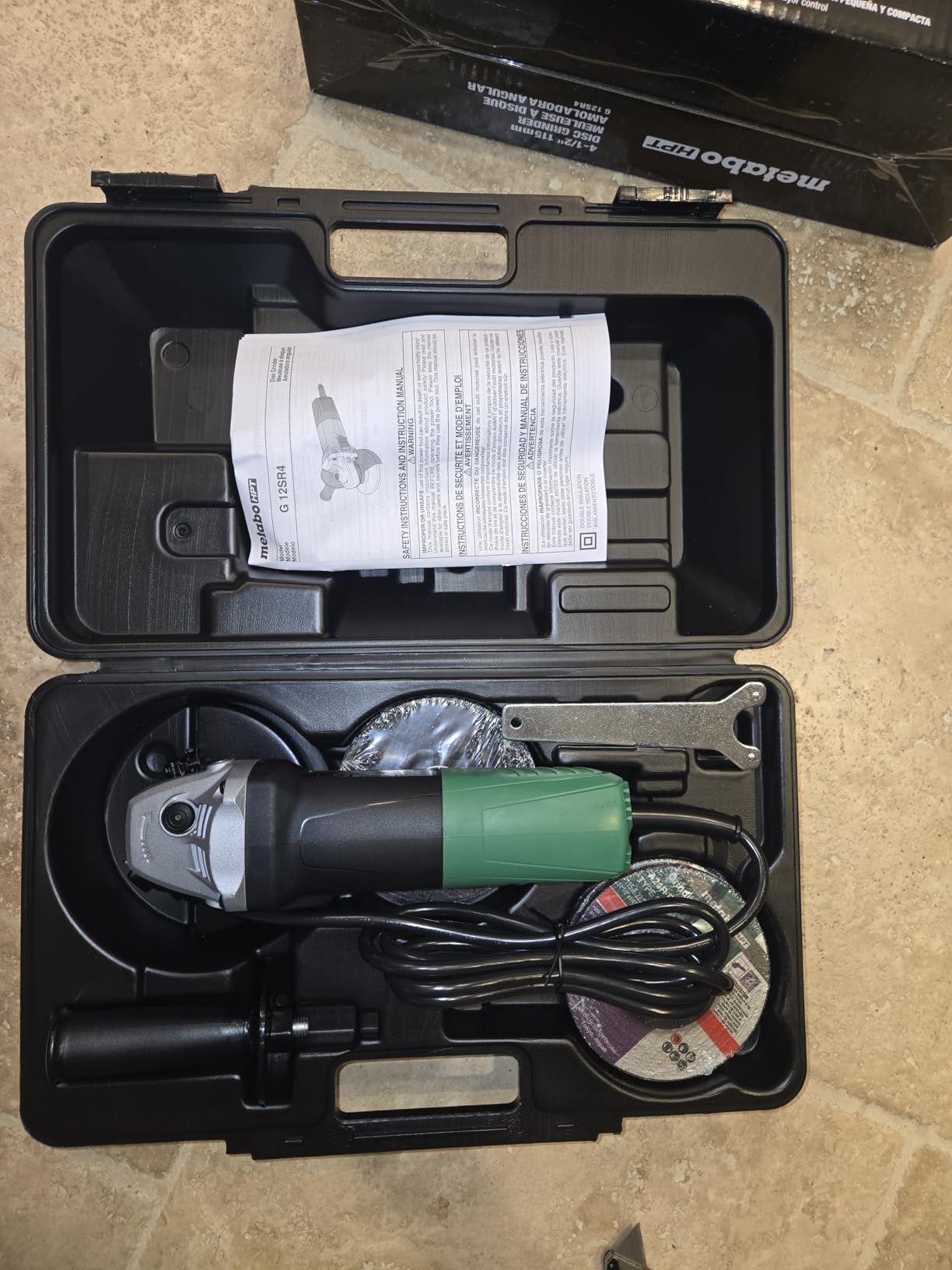 Metabo HPT 4-1/2-Inch Angle Grinder, Includes 5 Grinding Wheels & Hard Case, 6.2-Amp Motor, Compact & Lightweight, G12SR4 customer photo 1