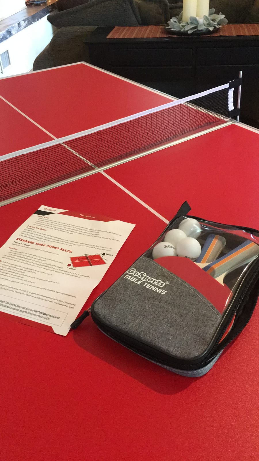 GoSports Mid-Size Table Tennis Game Set - Red or Blue - Indoor/Outdoor Portable Table Tennis Game with Net, 2 Table Tennis Paddles and 4 Balls customer photo 1
