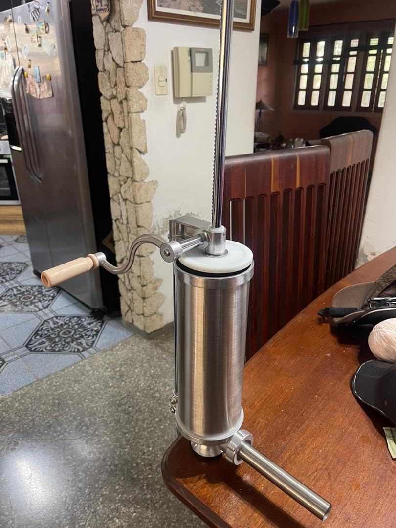 Sausage Stuffer, Vertical Stainless Steel Sausage Maker Packed with 8 Tubes, Commercial and Household Use (5LBS VERTICAL) customer photo 2