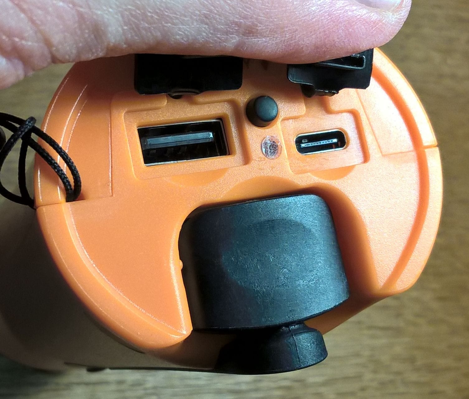 Rechargeable Hand Crank Flashlight/Generator/USB Charger for Phone and Emergency Survival Situations (Orange) customer photo 2