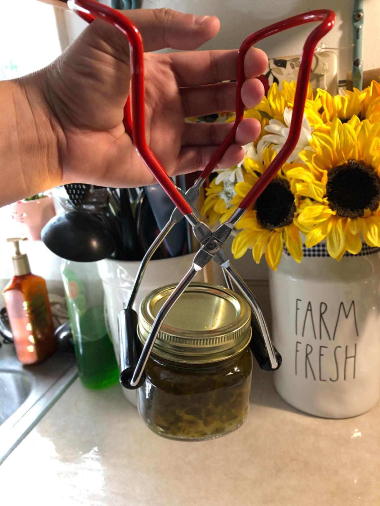 Canning Jar Lifter Tongs - Stainless Steel Jar Lifter with Rubber Grips customer photo 2
