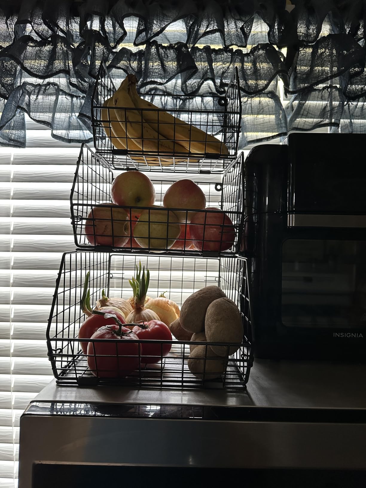 2-Tier Potato and Onion Storage Bin, Stackable Wire Baskets for Countertop customer photo 2