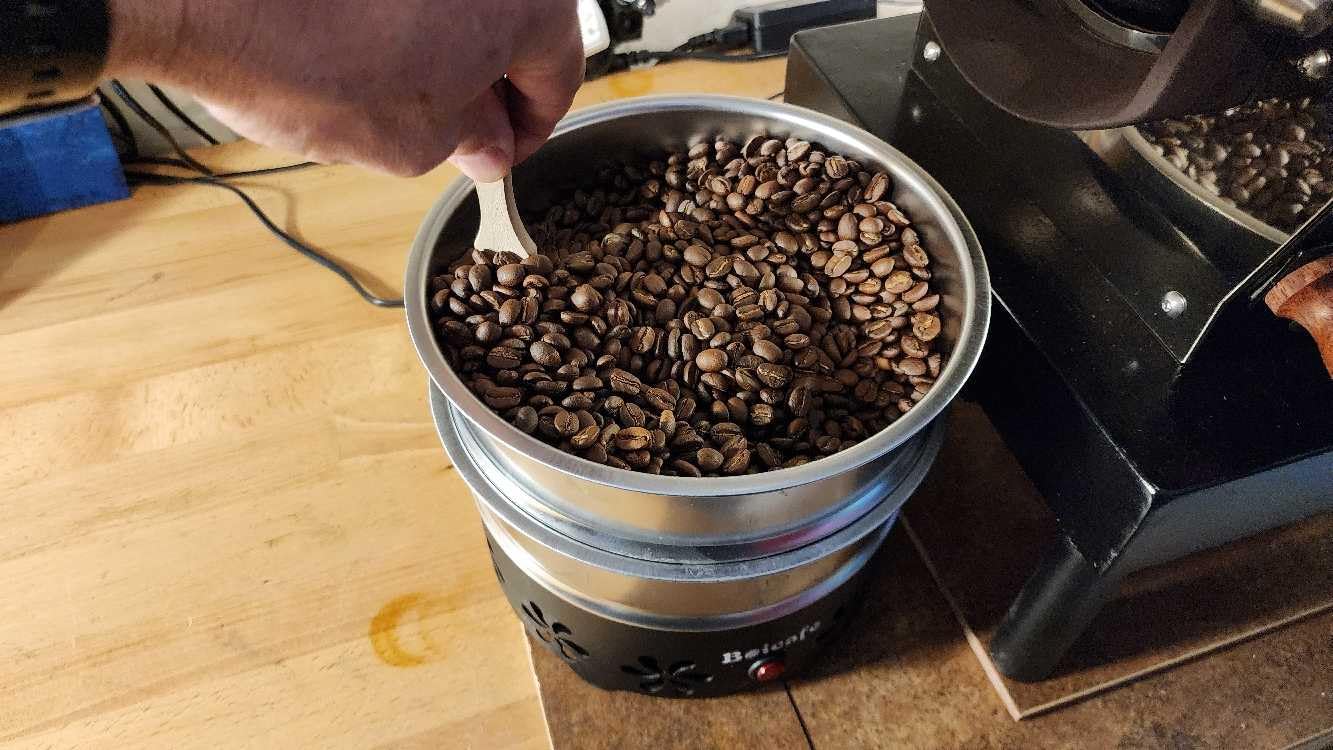 Coffee Bean Cooler Electronic Bean Cooling Machine with 304 Stainless Steel Mesh Two Layers 1.3lb Big Capacity Household Roasting (2 Layers) customer photo 2
