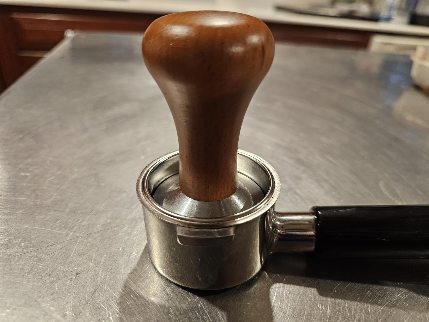 51mm Espresso Tamper-Premium Barista Coffee Tamper Coffee Tamper Classic Series Stainless Steel Espresso Tamper Coffee Press Tool Tamper Espresso Handle, 90x51mm, Solid wood, Stainless steel customer photo 1