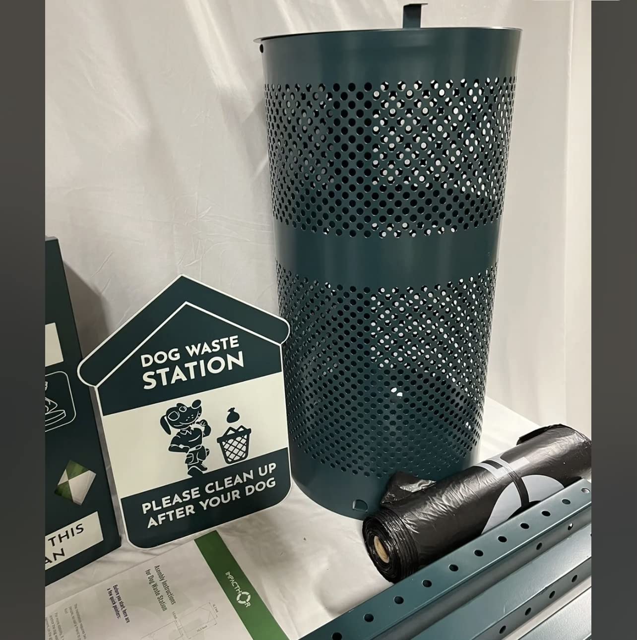 Dog Waste Station Outdoor Pet Waste Station- Desing With 4 Holes And 800 Dog Poop Bags, 50 Waste Can Liners, 3 Poop Bag Holders & 2 Set Of Keys, For Commercial Use, Parks, Condos & HOA customer photo 1