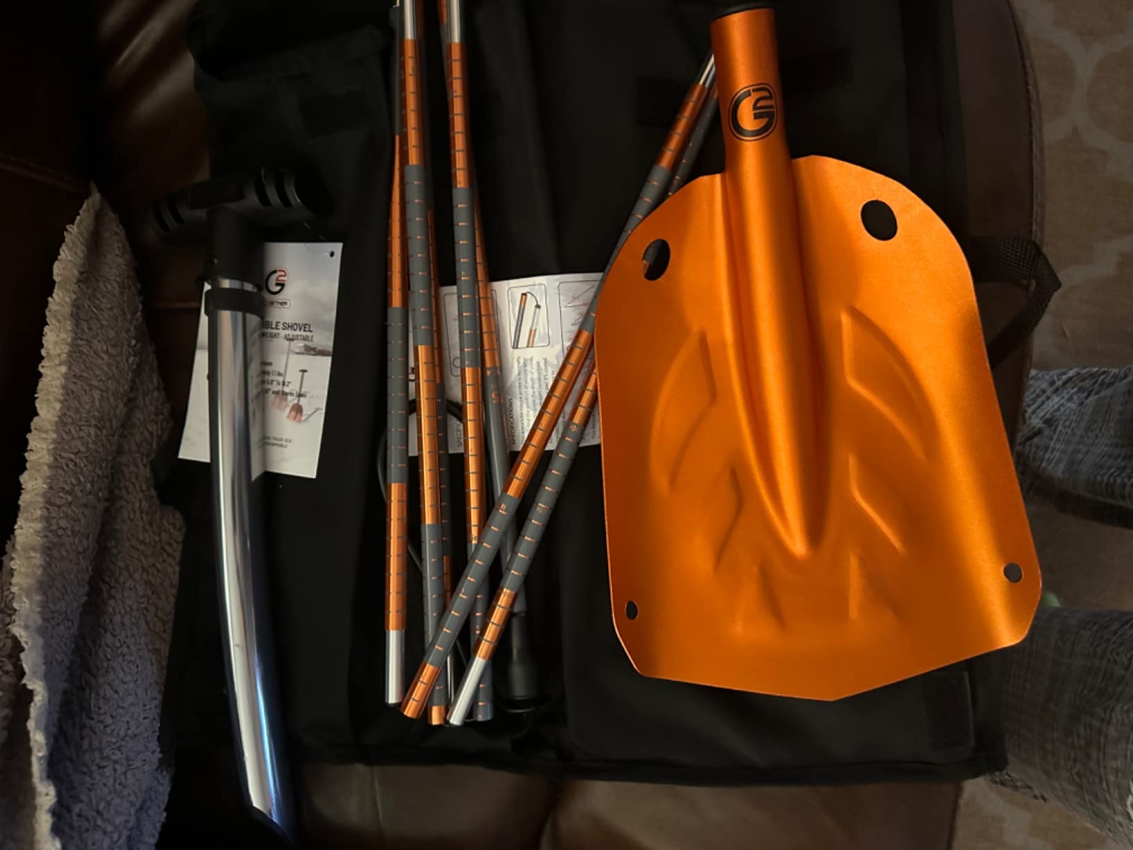 G2 Avalance Kit: Lightweight Aluminum Alloy Snow Shovel with Snow Probe and Storage Bag, Folding Design, Easy to Storage and Carry (Orange) customer photo 1