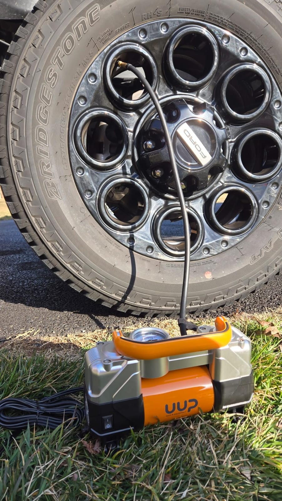 UUP Portable 12V Air Compressor, 150 PSI Tire Inflator with Dual Cylinders customer photo 2