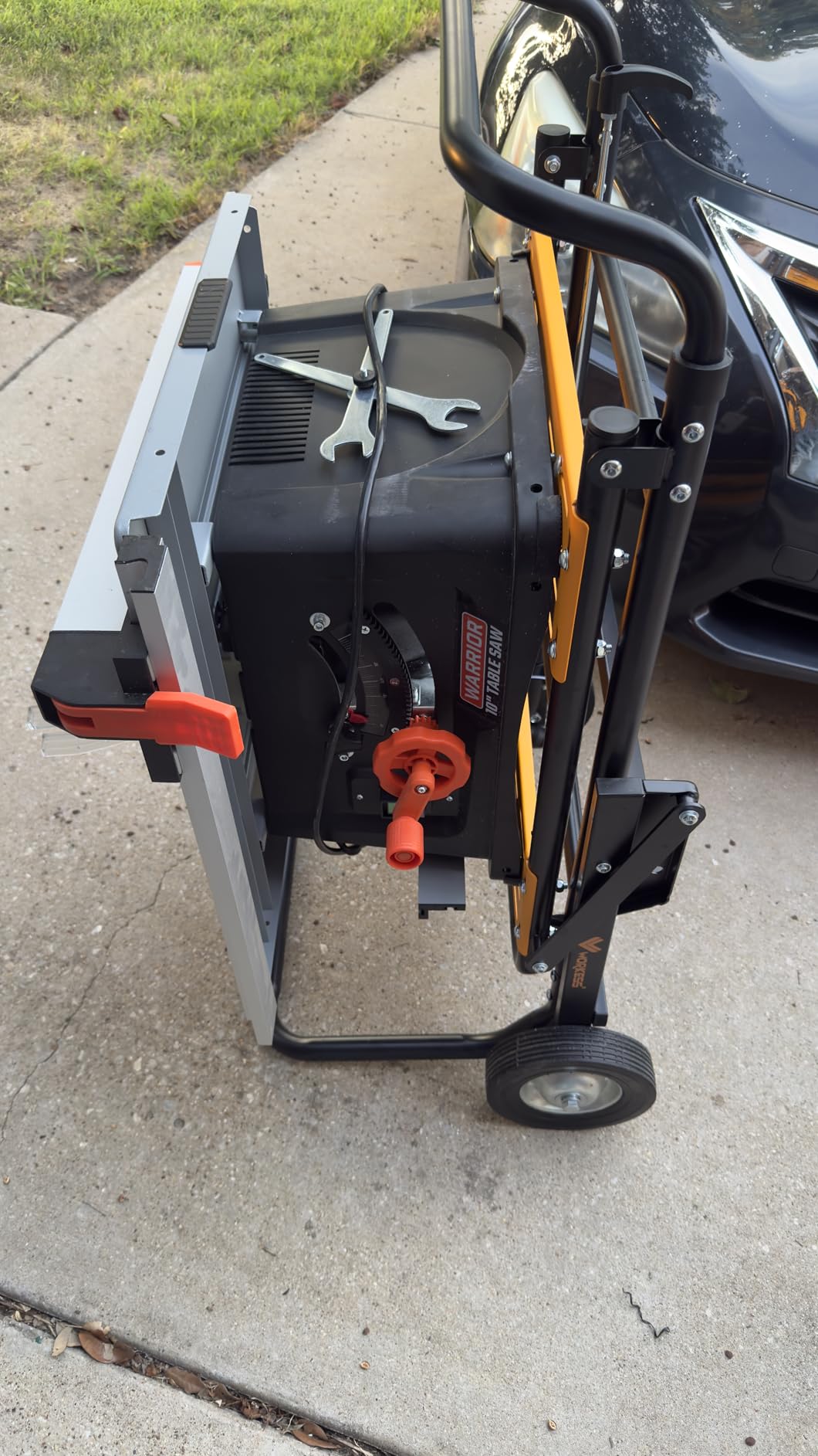 WORKESS Portable Table Saw Stand, 330 Lbs Load Capacity Rolling Foldable Table Saw Table with 8 Inch Wheels, Heavy Duty Construction for Easy Storage, Universal for Most Brands of Table Saws customer photo 2