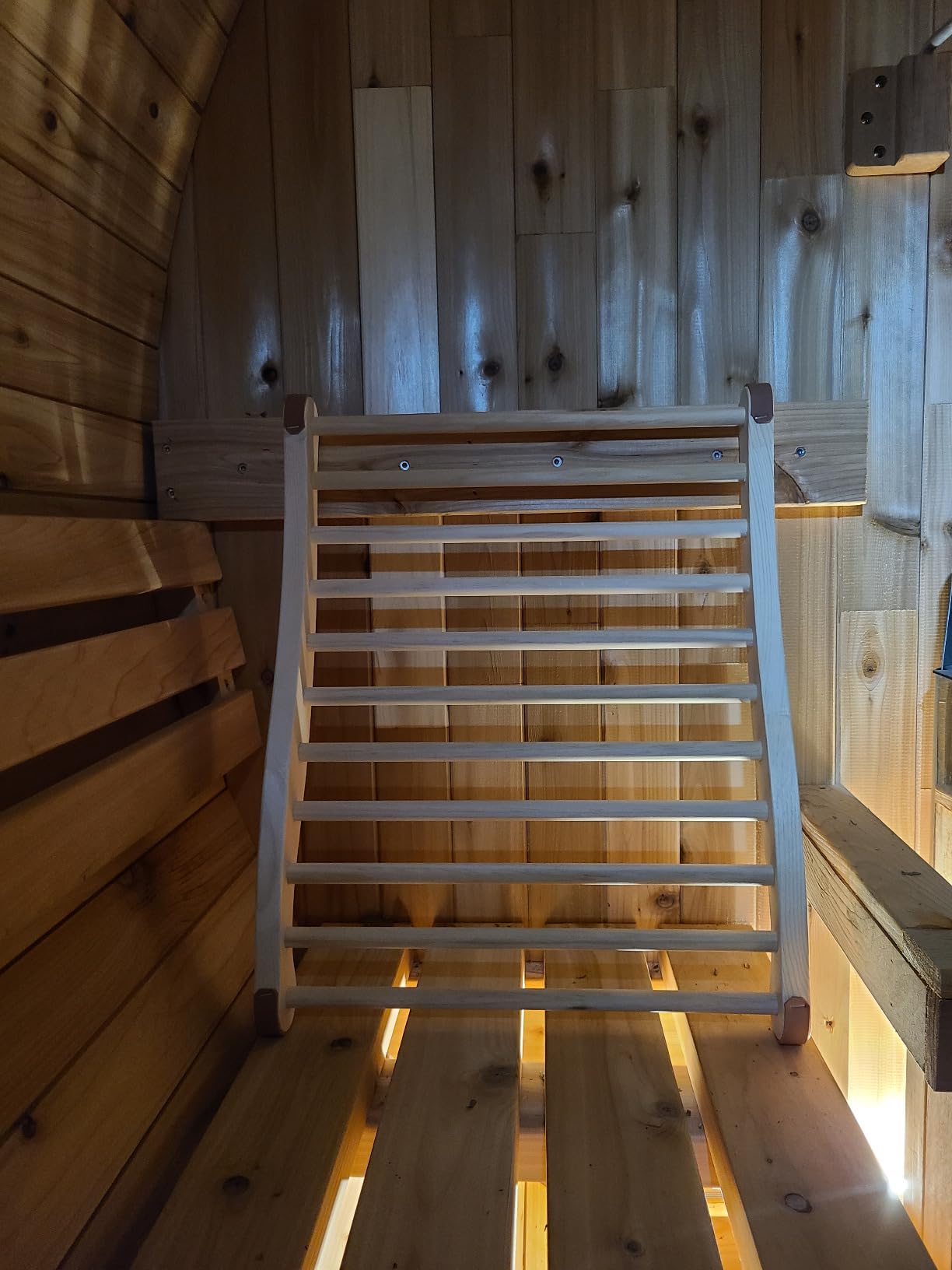 Sauna Backrest Sauna Accessories Wooden Slip-Resistant S-Shape Sauna Chair customer photo 1