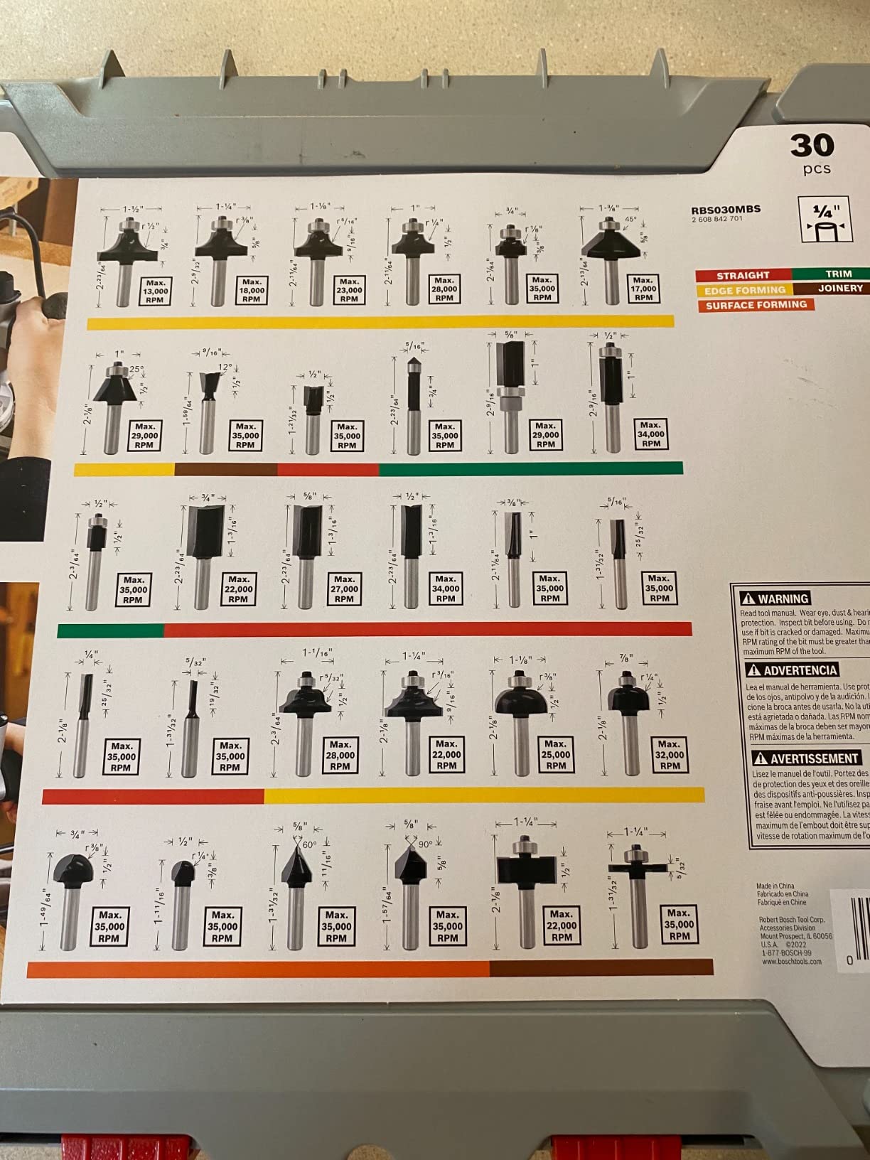 BOSCH RBS030MBS 30 pc. Carbide-Tipped Wood Router Bit Set customer photo 1