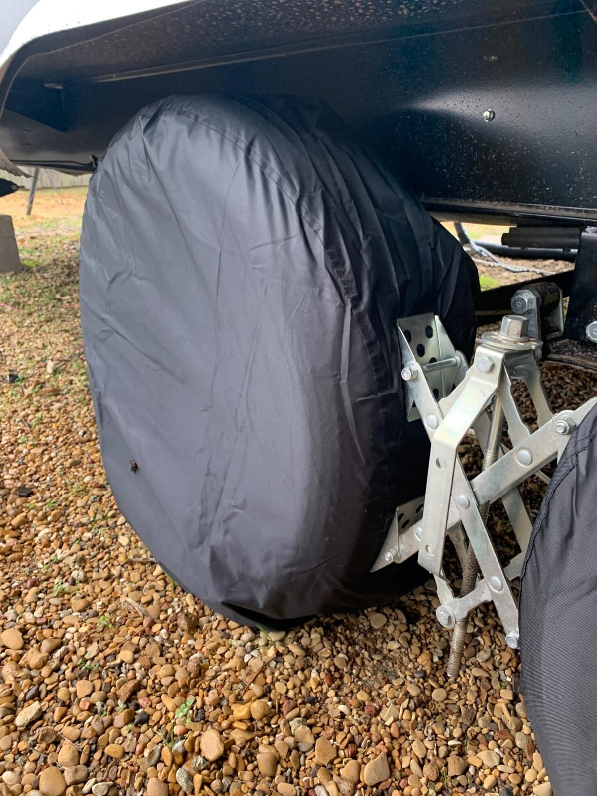 Tire Cover for Storage, 420D Waterproof Tire Stack Cover Holds 4 Tires 32in customer photo 2