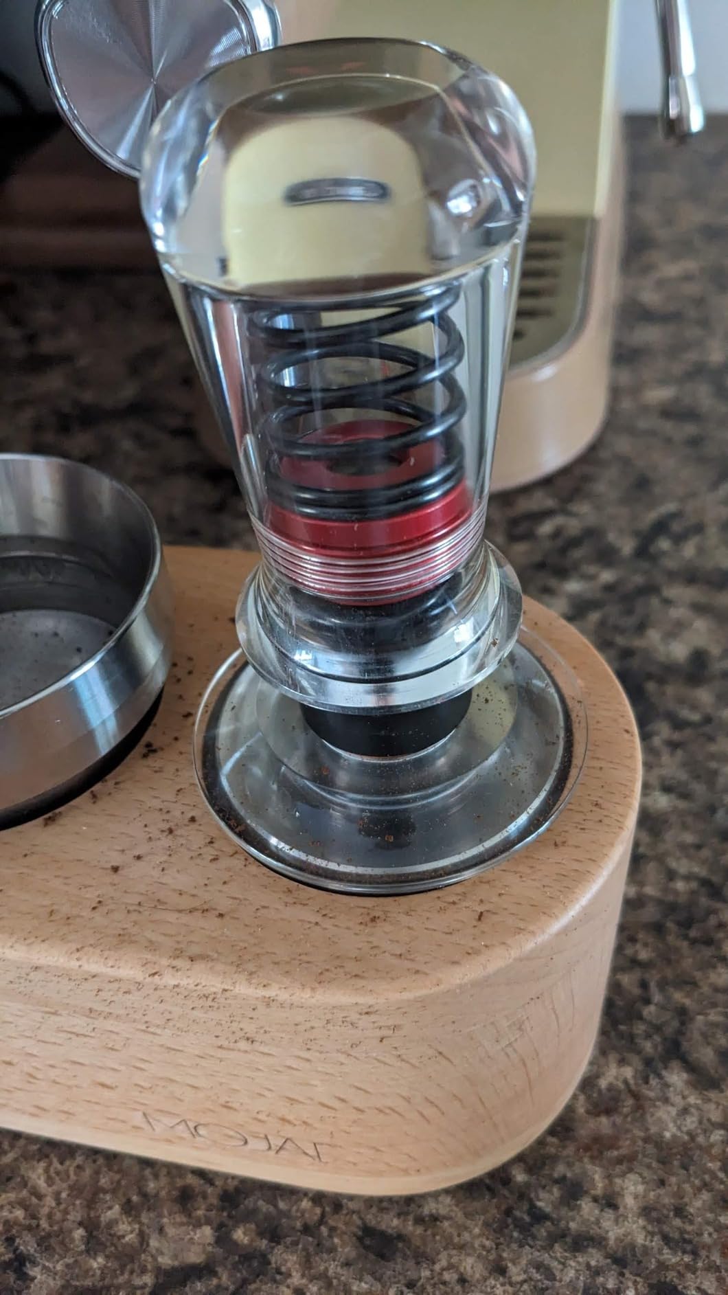 IKAPE 53.3mm Espresso Tamper, Premium Barista Coffee Tamper with Calibrated Spring Loaded, Threaded Stainless Steel Base Tamper Fits for Breville Series 54mm Portafilter Basket customer photo 2