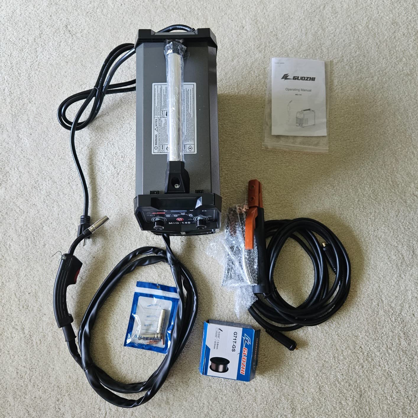 ‌GZ GUOZHI 140A MIG Welder,3-in-1 MIG Welder with FLUX MIG/ARC/Lift TIG Multi-Process,110V Welding Machine,110V Flux Core Welder with Welding Gun(black) customer photo 2