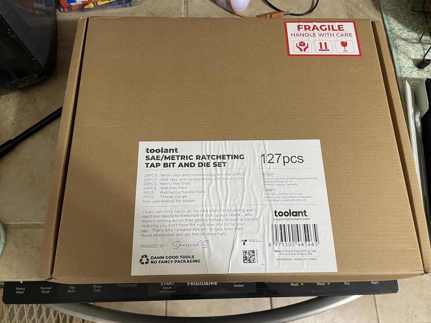 toolant 127-Piece Metric & SAE Ratcheting Tap and Die Set customer photo 1