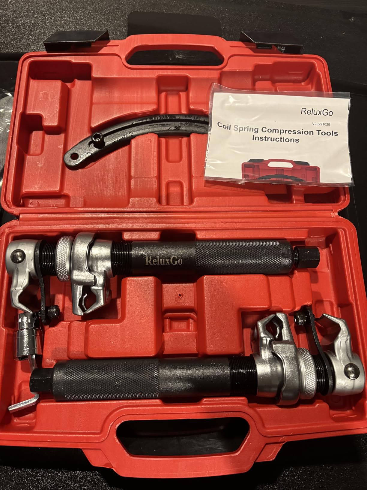 ReluxGo Macpherson Strut Spring Compressor Tool, 2PCS Heavy-Duty Coil Spring Compressor Automotive with Locking Pins 13/16