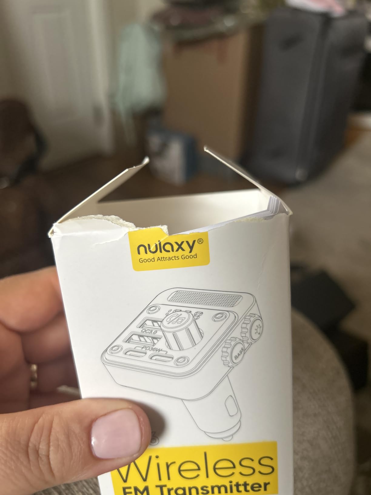 Nulaxy 54W Bluetooth 5.3 Car Adapter, FM Transmitter 4-Port Fast Charging customer photo 1