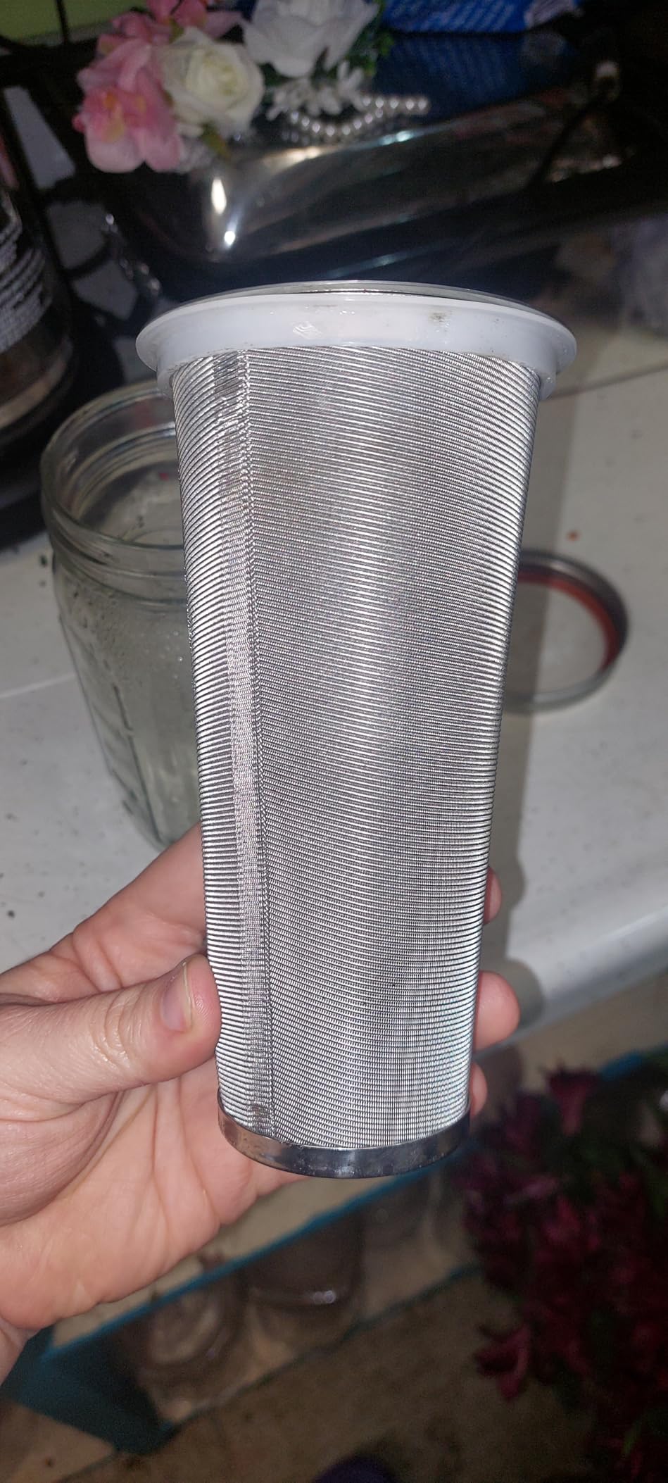 Cold Brew Coffee Filter for 64oz / 2Quart Wide Mouth Mason Jar Infuser 304 Stainless Steel Strainer with Seal Ring Design for Grounds Tea Fruit Coffee Filter customer photo 1