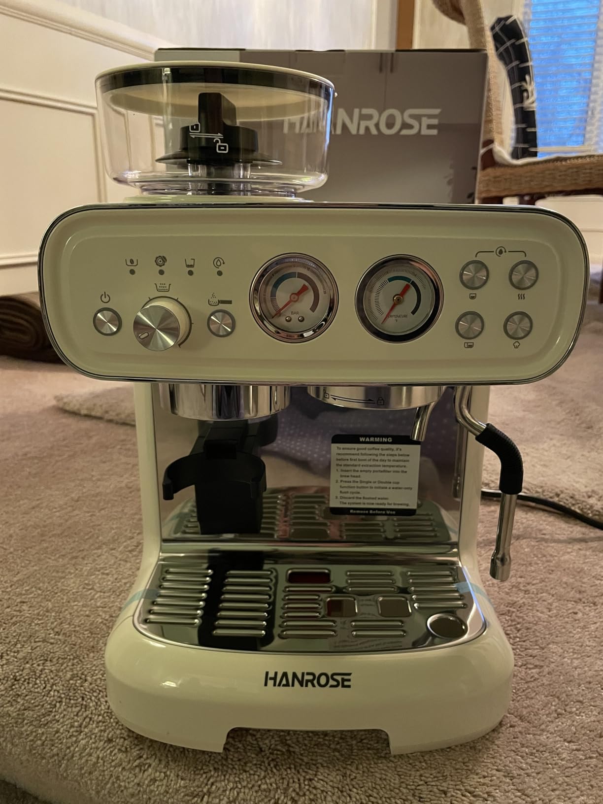Espresso Machine with Grinder and Milk Frother, 20 Bar ULKA Pump customer photo 1