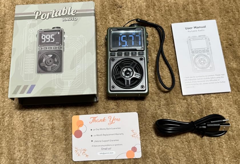 Bluetooth AM FM Shortwave Radio with NOAA Weather Alert,1250mAh Rechargeable Portable Pocket Radio with Best Reception,5W Big Speaker, Digital Tuner and Earphone,Support SD Card and USB MP3 Player customer photo 2