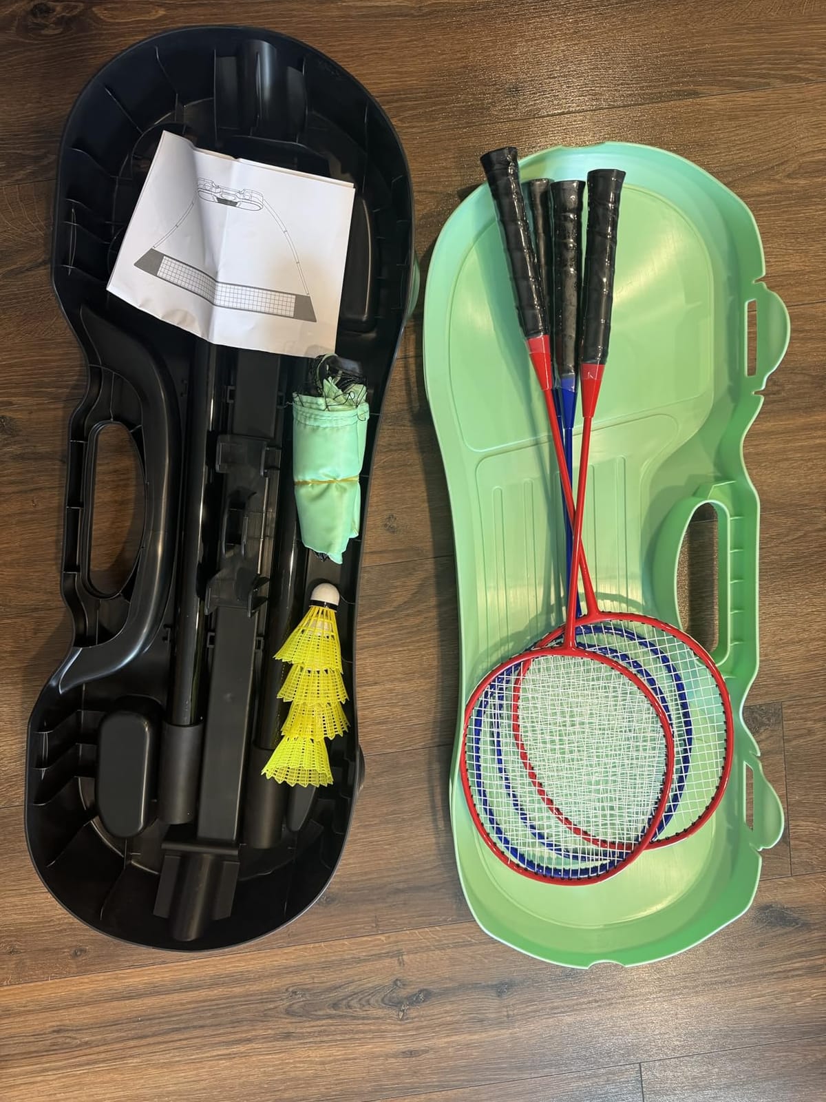 BAGAIL Portable Badminton Net Set, Pop-Up Net with Carry Case, Complete 4 Racket Set for Backyard, Park & Beach Games, Quick Setup Indoor Outdoor Sports Equipment for Backyard Fun customer photo 1