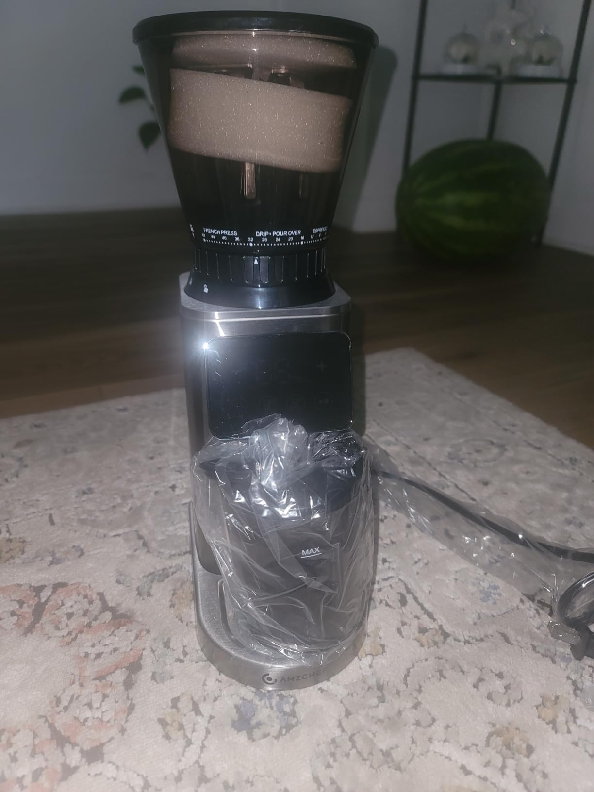 AMZCHEF Burr Coffee Grinder, 45 Settings, Anti-Static Burr Mill customer photo 1