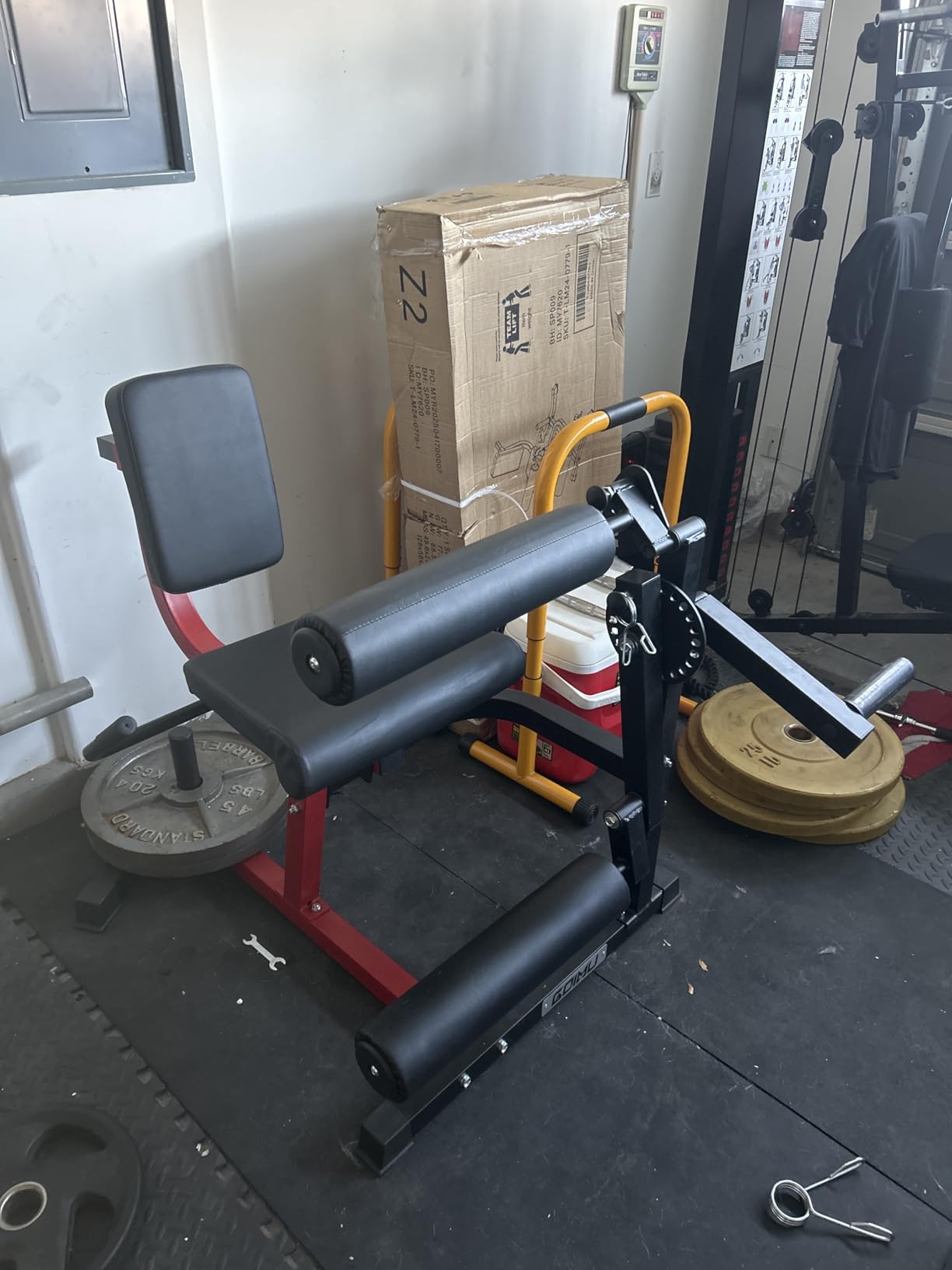 Leg Extension and Curl Machine, 4 in 1 Lower Body Workout Machine, Adjustable Leg Curl Machine with Plate Loaded, Leg Extension Machine with Exercise Bench, Home Gym Weight Machine customer photo 1
