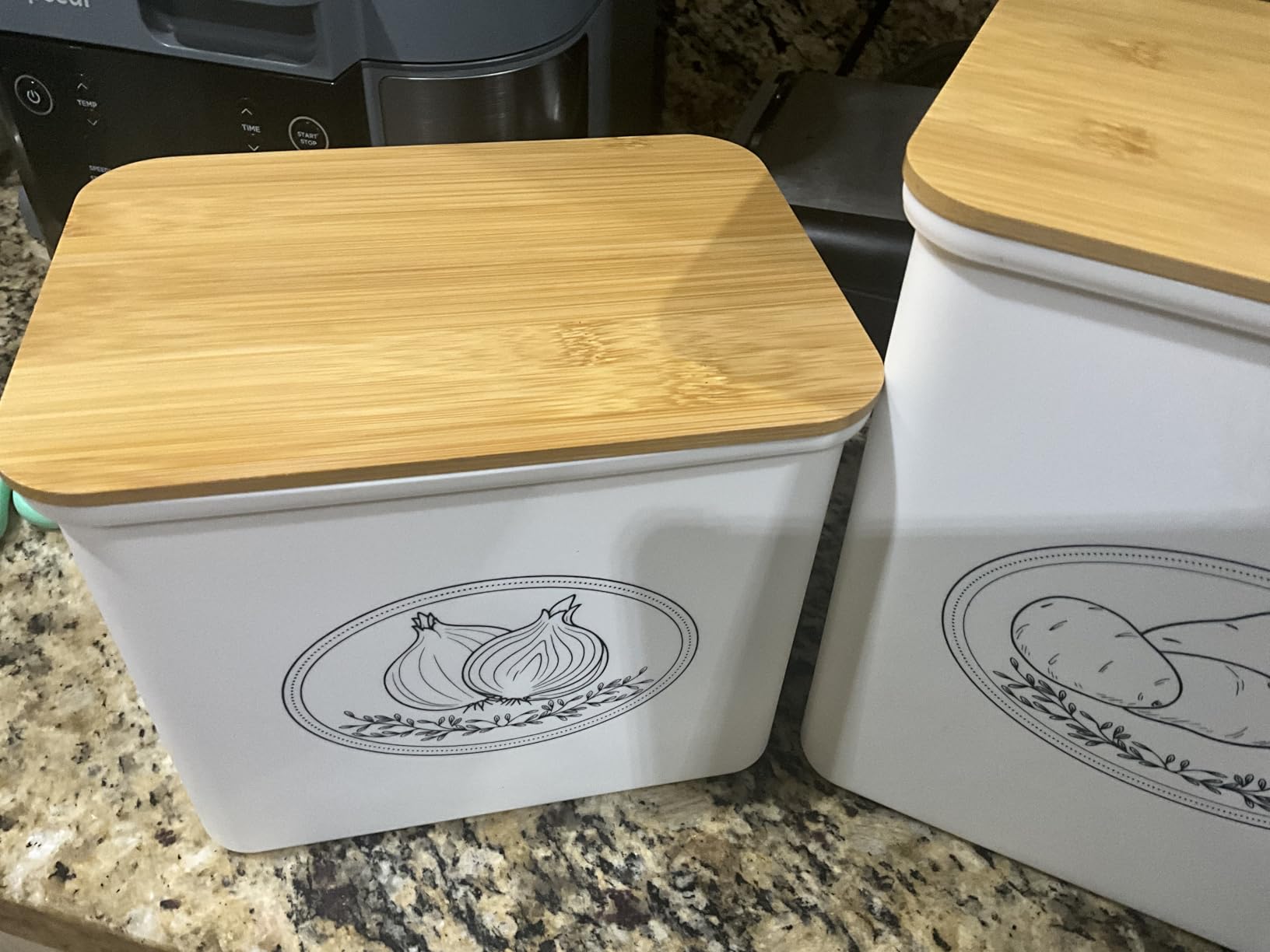 Lifewit Plastic Potato and Onion Storage Bin Box, Set of 3, White customer photo 1