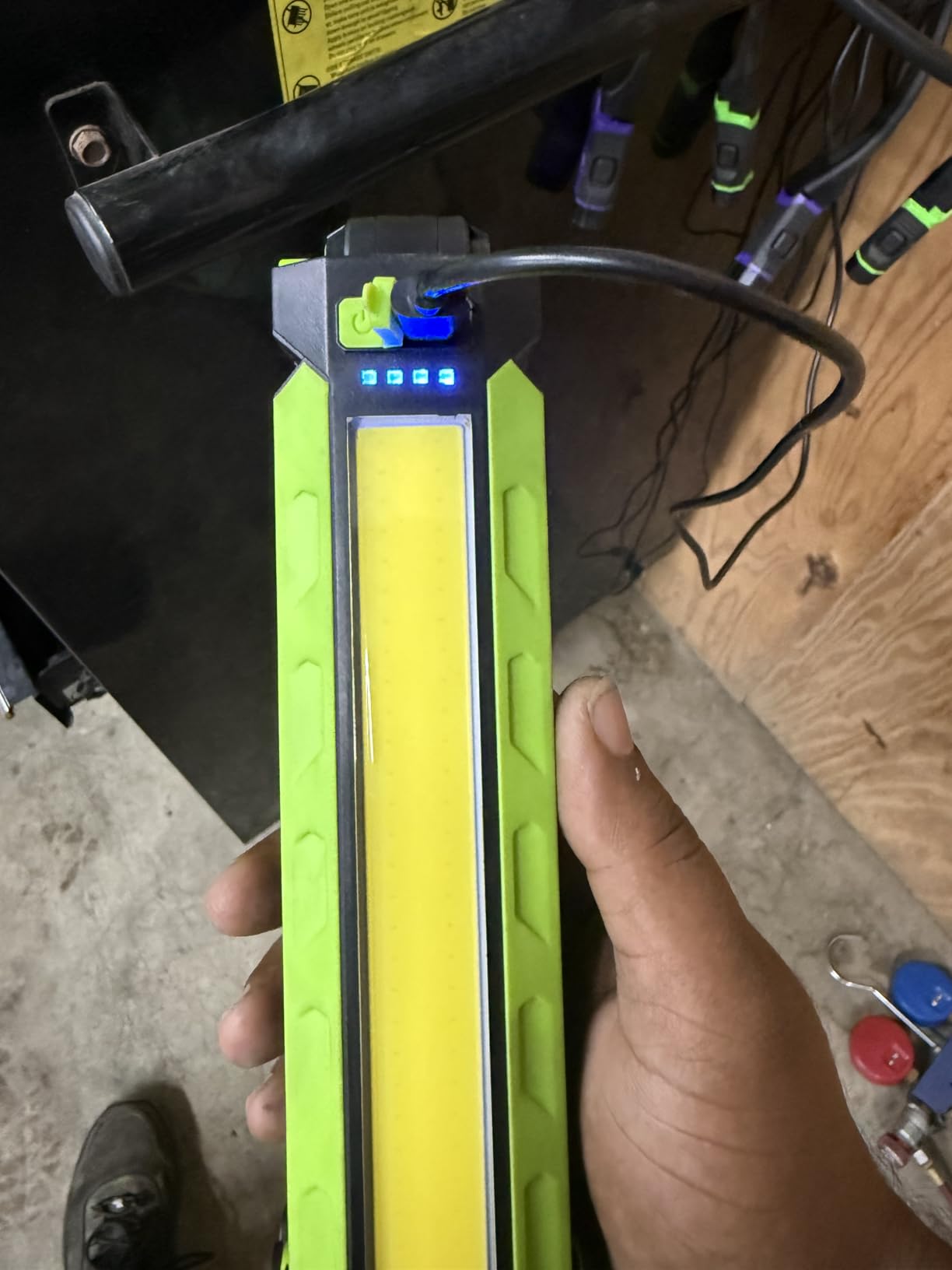Work Light - 5200mAH Foldable Magnetic Under Hood Working Light with Hooks, Portable Magnetic Rechargeable Cordless 3300LM Job Site Lighting for Mechanic/Car Repairing/Garage customer photo 1