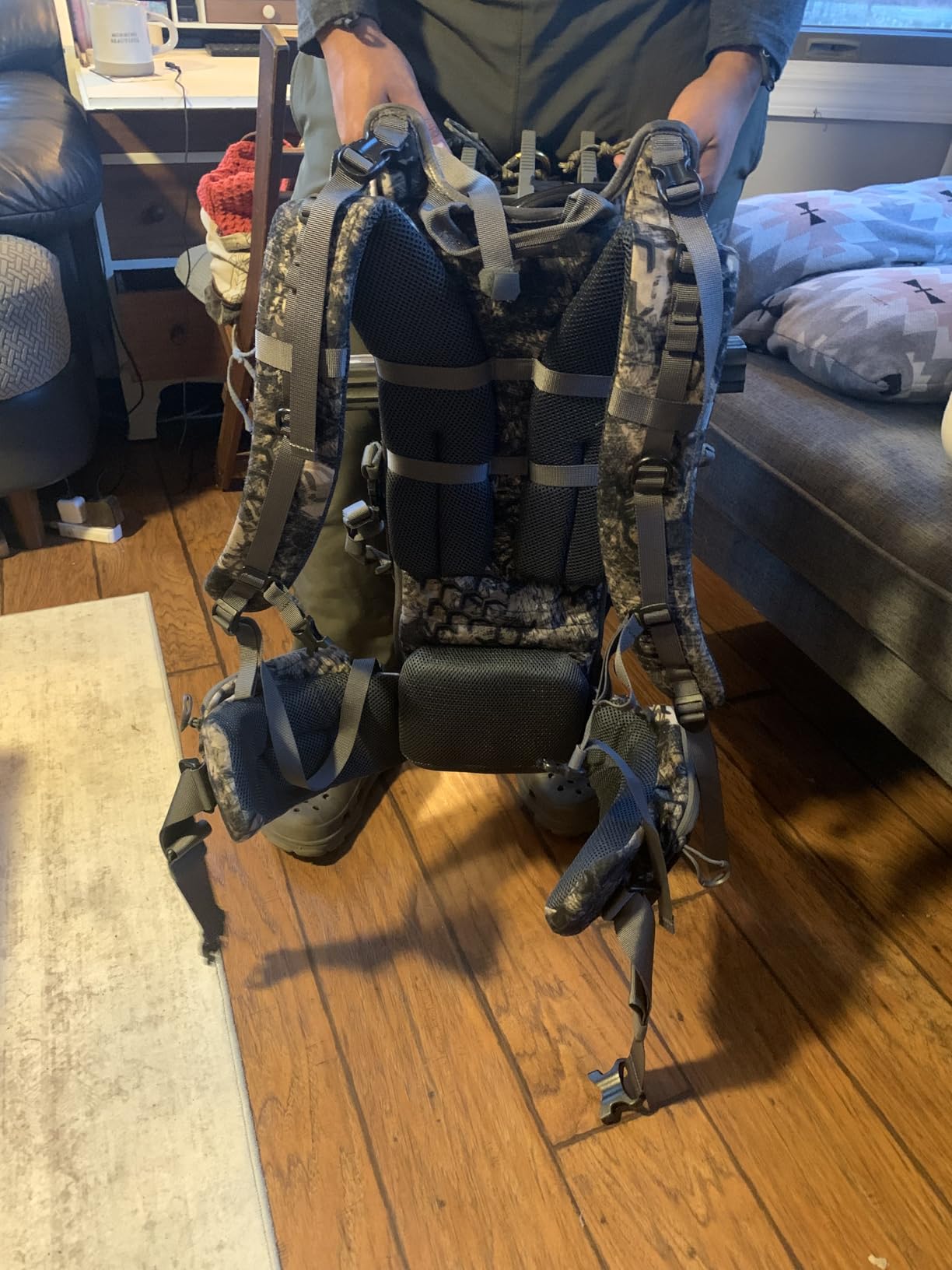 MOXULE Pro 5000 Frame Backpack - Meat Hauler Pack with Rain Cover for Outdoor- Lightweight, Green customer photo 2