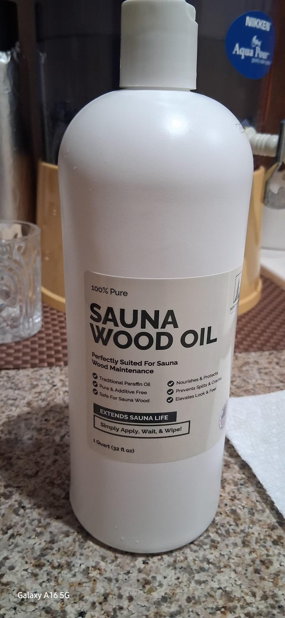Northwood Sauna - Sauna Wood Oil - 100% Pure Paraffin Oil - Traditional Sauna Sealer - 1 Quart (32 Fl Oz) customer photo 1